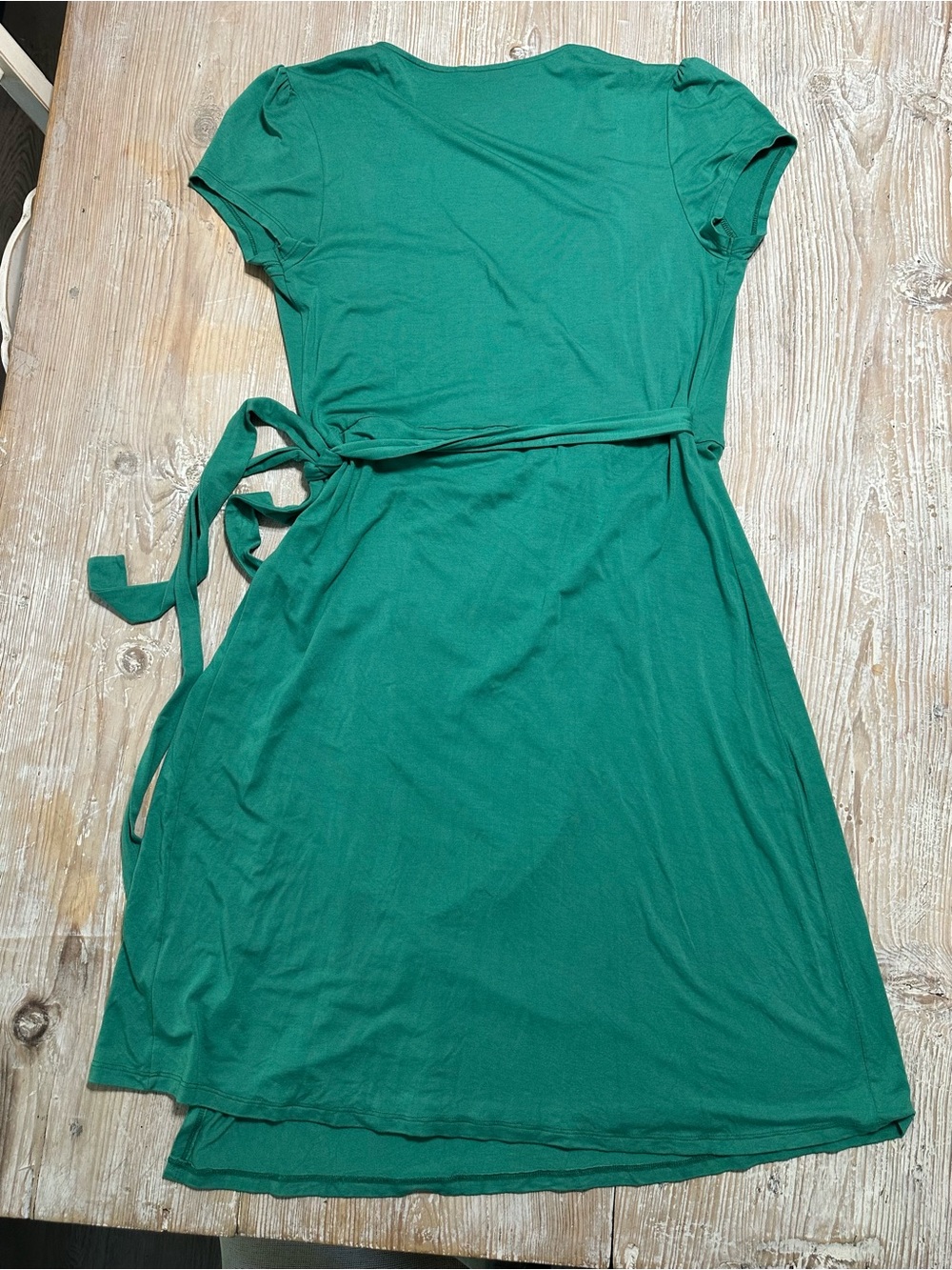 Boden Spring Green V-Neck Wrap Knee Length Dress Sz 12L - Picture 4 of 10